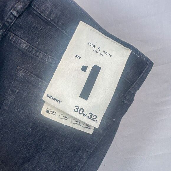 Rag & Bone Mens Fit 1 Aero Skinny 30Wx32L Dark Indigo Stretch Jeans McGregor NWT - Picture 6 of 10